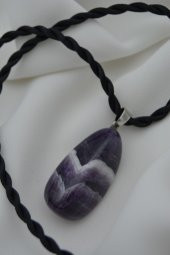 STONEAGE TAMBURLANMIŞ BLOK AMETİST KOLYE thumbnail 1