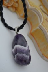 STONEAGE TAMBURLANMIŞ BLOK AMETİST KOLYE thumbnail 2