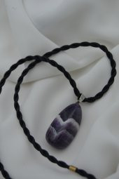 STONEAGE TAMBURLANMIŞ BLOK AMETİST KOLYE thumbnail 3