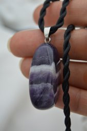 STONEAGE TAMBURLANMIŞ BLOK AMETİST KOLYE thumbnail 4