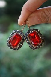 STONEAGE JEWELLERY Kristal Taşlı El Yapımı Küpe - 3