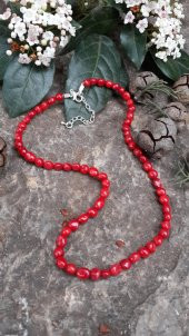 STONEAGE JEWELLERY Bayan Kolye Kırmızı Mercan - 1