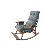 Mobildeco Padişah Erciyes Ahşap Çift Minderli Cepli Sallanan Sandalye Gri/Krem - 3