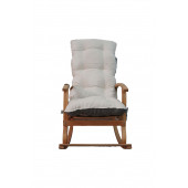 Mobildeco Padişah Erciyes Ahşap Çift Minderli Cepli Sallanan Sandalye Gri/Krem - 6