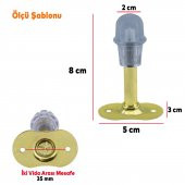 Kapı Stoperi 8 cm Metal Kapı Tamponu Durdurucu Tutucu Kapı Stopu Silikonlu Gold - 2