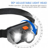High Power Headlamp USB Şarj Edilebilir Su geçirmez Yüksek Güç Kafa Lambası Led Işık Feneri - 4