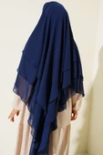 Şifon Sufle Hazır Şal Lacivert - 3