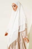 Şifon Sufle Hazır Şal Ekru thumbnail 1