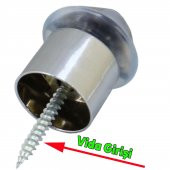 Kapı Stoperi Kapı  Altı Durdurucu Tutucu Tamponu Silikonlu Contalı Stopu Vidalı Parlak Krom 50 mm - 2