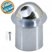 Kapı Stoperi Kapı  Altı Durdurucu Tutucu Tamponu Silikonlu Contalı Stopu Vidalı Parlak Krom 50 mm - 1