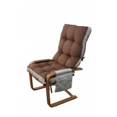 Mobildeco Şehzade Ahşap Cepli Yaylanır Dinlenme Koltuğu Çift Renktir Kahve / Krem - 3