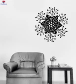 Duvar Oturma Odası, Yatak Odası Sticker Daire Çiçek Süs Doğa Mandala Dekor Benzersiz Hediyelik - 1