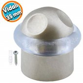 Kapı Stoperi Kapı Altı Durdurucu Tutucu Tamponu Silikonlu Contalı Stopu Vidalı Saten 35 mm - 1