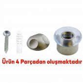 Kapı Stoperi Kapı Altı Durdurucu Tutucu Tamponu Silikonlu Contalı Stopu Vidalı Saten 35 mm - 3