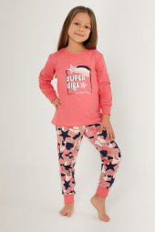 Rolypoly 3279 Super Girl Find Your Magic Kız Çocuk Uzun Kol Pijama Takım - 1