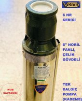 VORTEX 6 NR 42-06 10 HP Motora Paslanmaz Çelik Gövdeli Norly Fanlı KUM Savaşcısı 6" Dalgıç Pompa Kademesi thumbnail 1