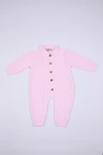 Babyhola Kız Erkek Bebek Yenidoğan 0-3 ay Battaniye Tulum Şapka Patik Triko 4'lü Hastane Çıkışı Set Hediyelik 2678 - 3