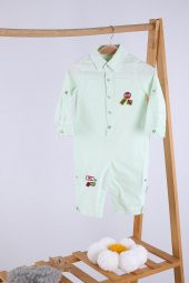 Babyhola Bayramlık Kot Kumaş Kız Erkek Bebek Tulum 12304 - 1