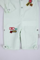 Babyhola Bayramlık Kot Kumaş Kız Erkek Bebek Tulum 12304 - 3
