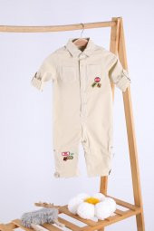Babyhola Bayramlık Kot Kumaş Kız Erkek Bebek Tulum 12304 - 5