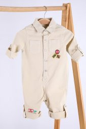 Babyhola Bayramlık Kot Kumaş Kız Erkek Bebek Tulum 12304 - 6