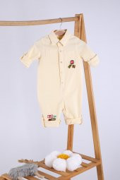 Babyhola Bayramlık Kot Kumaş Kız Erkek Bebek Tulum 12304 - 9