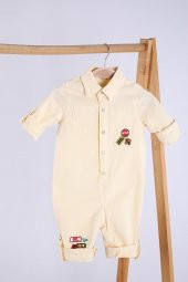 Babyhola Bayramlık Kot Kumaş Kız Erkek Bebek Tulum 12304 - 11