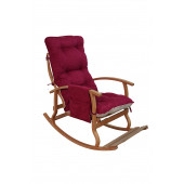 Mobildeco Padişah Erciyes Ahşap Çift Minderli Cepli Sallanan Sandalye Bordo/Krem - 1