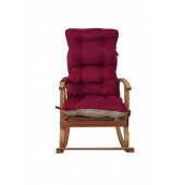 Mobildeco Padişah Erciyes Ahşap Çift Minderli Cepli Sallanan Sandalye Bordo/Krem - 5