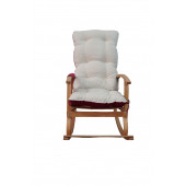 Mobildeco Padişah Erciyes Ahşap Çift Minderli Cepli Sallanan Sandalye Bordo/Krem - 6