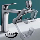 Tüm Musluklara Uyumlu Oynar Başlı Krom Kaplama Musluk Başlığı Dönebilen Filtreli Musluk Başlığı - 5