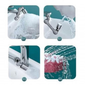 Tüm Musluklara Uyumlu Oynar Başlı Krom Kaplama Musluk Başlığı Dönebilen Filtreli Musluk Başlığı - 7