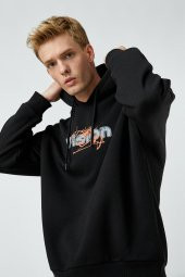 Erkek Siyah Sweatshirt 3WAM70588MK - 1