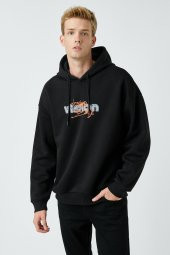 Erkek Siyah Sweatshirt 3WAM70588MK - 3