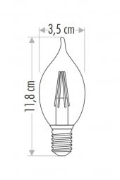 Cata 4 W Rustik LED Dekoratif Buji Ampul E-14 2700K Amber Rengi CT-4281 - 2