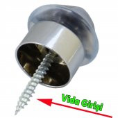 Kapı Stoperi Kapı Altı Durdurucu Tutucu Tamponu Silikonlu Contalı Stopu Vidalı Parlak Krom 35 mm - 2