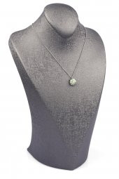 Prehnite Doğal Taş Gümüş Renkli Kolye thumbnail 2