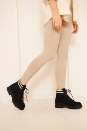 Albishoes M.P Kaymaz Taban Soğuk Geçirmez Suya Dayanıklı Çoraplı Kadın Bot Postal Çizme Kışlık Bot - 4