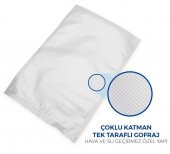 18X23 Tırtıklı 5 KG Gofrajlı 90 Mikron Ev Tipi Gıda Vakum Poşeti Torbası Bpa İçermez - 1