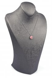 Rodonit Doğal Taş Gümüş Renkli Kolye thumbnail 2