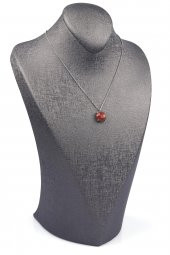 Red Jasper Doğal Taş Gümüş Renkli Kolye - 2