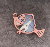 Magnet Balık Hayvan Nazar Boncuk Buzdolabı Süsü Ahşap Magnet Mıknatıslı Hediyelik Eşya thumbnail 2