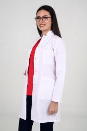 Uzun Boy Hakim Yaka Doktor Öğretmen Laboratuvar Önlüğü - 1
