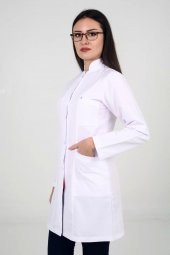 Uzun Boy Hakim Yaka Doktor Öğretmen Laboratuvar Önlüğü - 3