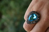 STONEAGE JEWELLERY Kristal Taşlı El Yapımı Yüzük - 2