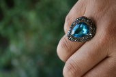 STONEAGE JEWELLERY Kristal Taşlı El Yapımı Yüzük - 3