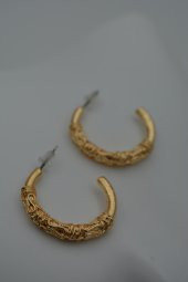 STONEAGE Halka Küpe Altın Kaplama Zarif Modern thumbnail 1