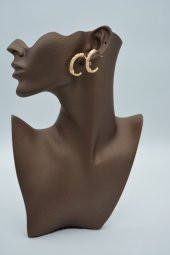 STONEAGE Halka Küpe Altın Kaplama Zarif Modern thumbnail 2