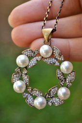 STONEAGE JEWELLERY İncili Kelebek Bayan Kolye thumbnail 1