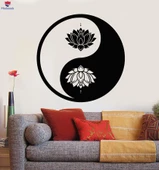 Oturma Odası, Yatak Odası Duvar Sticker Yin Yang Lotus Çiçeği Meditasyon Zen Yoga Çıkartmaları - 1